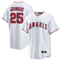 harde LA.Angels #25 Travis d'Arnaud Player White Home Game Stitched Jerseys