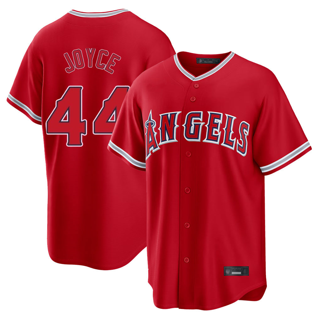 harde LA.Angels #44 Ben Joyce Player Red Home Game Stitched Jerseys