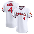 harde LA.Angels #4 Christian Moore Player White T-shirt Home Limited Stitched Jerseys