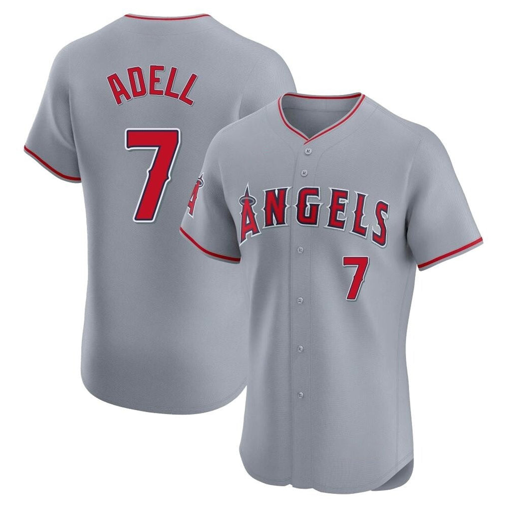 harde LA.Angels #7 Jo Adell Player Gray Home Limited Elite Stitched Jerseys