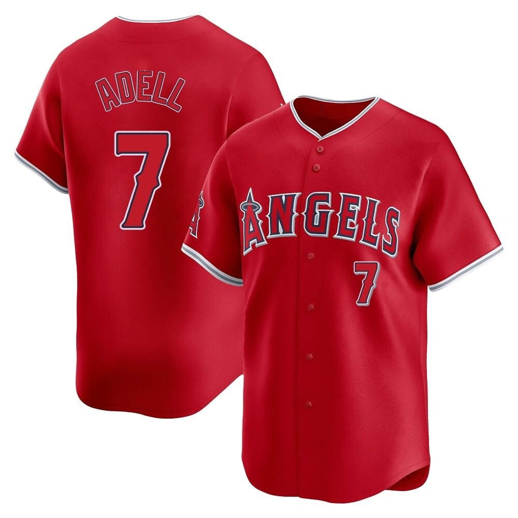 harde LA.Angels #7 Jo Adell Player Red Home Limited Stitched Jerseys