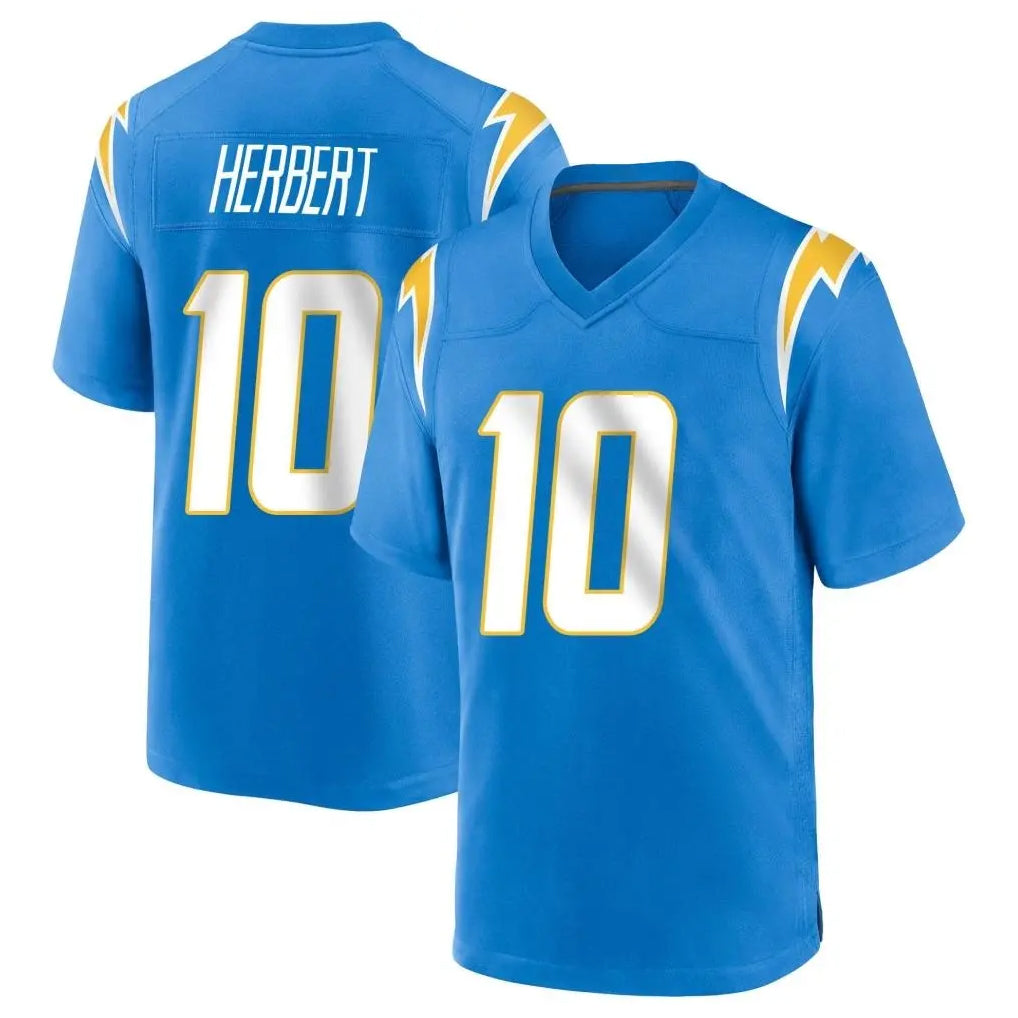 harde LA.Chargers #10 Justin Herbert Player Blue Home Game Stitched Jerseys