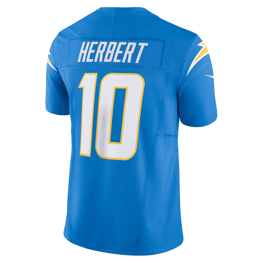 harde LA.Chargers #10 Justin Herbert Player Blue Vapor F.U.S.E. Limited Stitched Jerseys