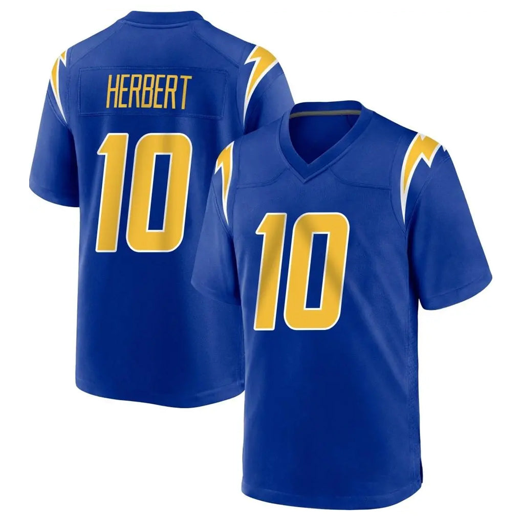 harde LA.Chargers #10 Justin Herbert Player Royal Home Game Stitched Jerseys