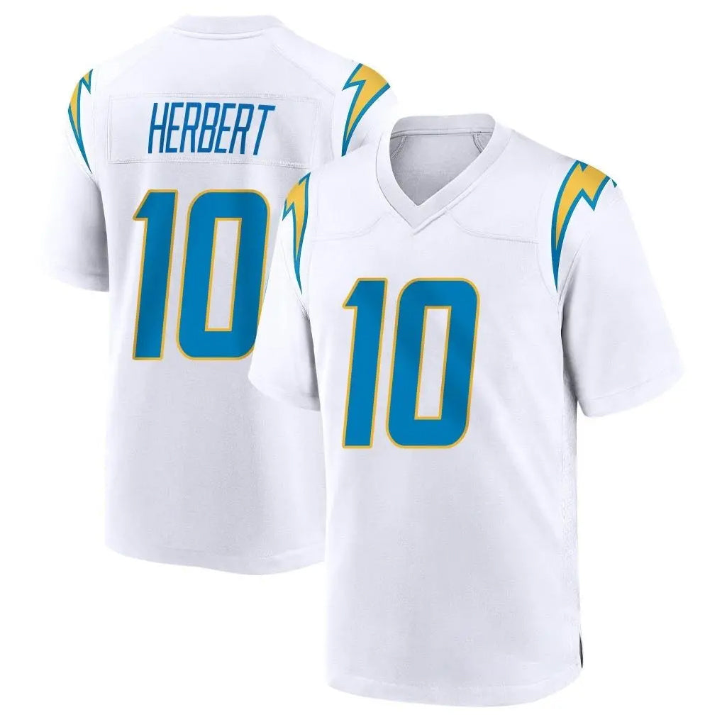 harde LA.Chargers #10 Justin Herbert Player White Home Game Stitched Jerseys