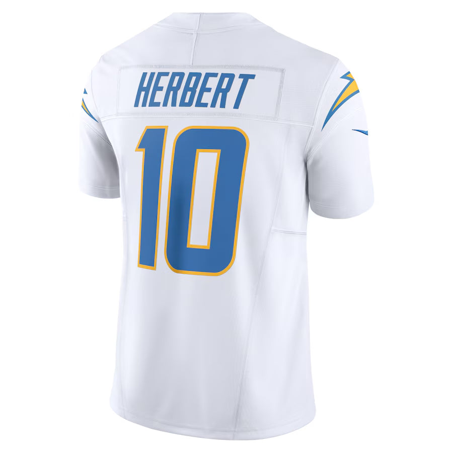 harde LA.Chargers #10 Justin Herbert Player White Vapor F.U.S.E. Limited Stitched Jerseys