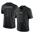 harde LA.Chargers #11 Cameron Dicker Player Black Limited Reflective Home Game Stitched Jerseys