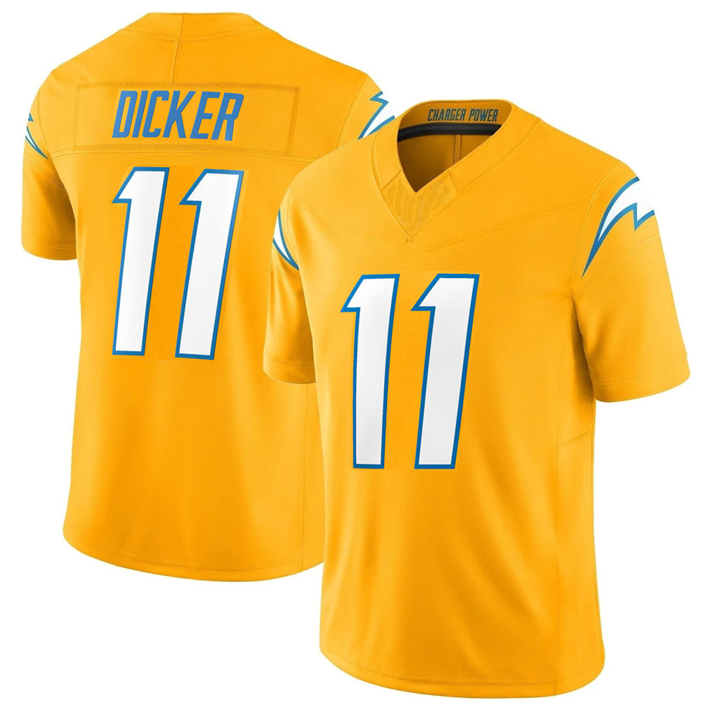 harde LA.Chargers #11 Cameron Dicker Player Gold Limited Vapor F.U.S.E. Home Game Stitched Jerseys