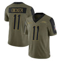 harde LA.Chargers #11 Cameron Dicker Player Olive Salute To Service Limited Game Stitched Jerseys