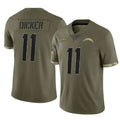 harde LA.Chargers #11 Cameron Dicker Player Olive Salute To Service Limited Stitched Jerseys