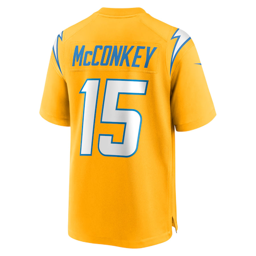 harde LA.Chargers #15 Ladd McConkey Player Gold Game Stitched Jerseys