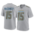 harde LA.Chargers #15 Ladd McConkey Player Gray Atmosphere Fashion Home Game Stitched Jerseys