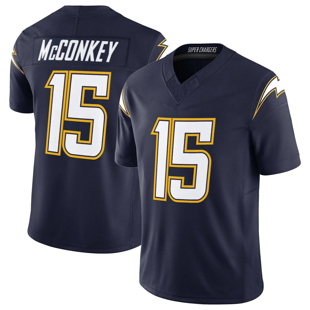 harde LA.Chargers #15 Ladd McConkey Player Navy Vapor F.U.S.E. Limited Home Game Stitched Jerseys