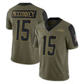 harde LA.Chargers #15 Ladd McConkey Player Olive Salute To Service Limited Game Stitched Jerseys