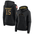 harde LA.Chargers #15 Ladd McConkey Player Salute to Service Black Hoodies Game Stitched Jerseys