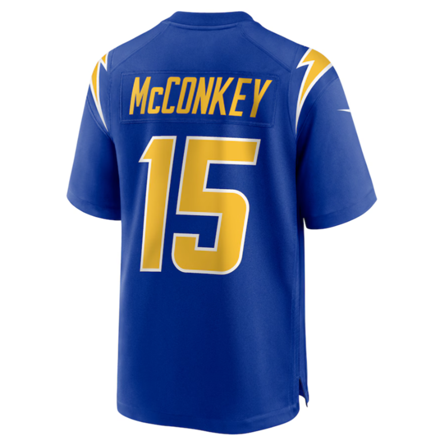 harde LA.Chargers #15 Ladd McConkey Royal Game Jersey Stitched Jersey