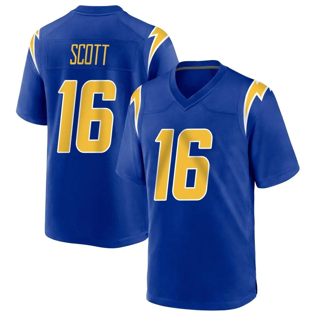 harde LA.Chargers #16 J.K. Scott Player Royal Home Game Stitched Jerseys