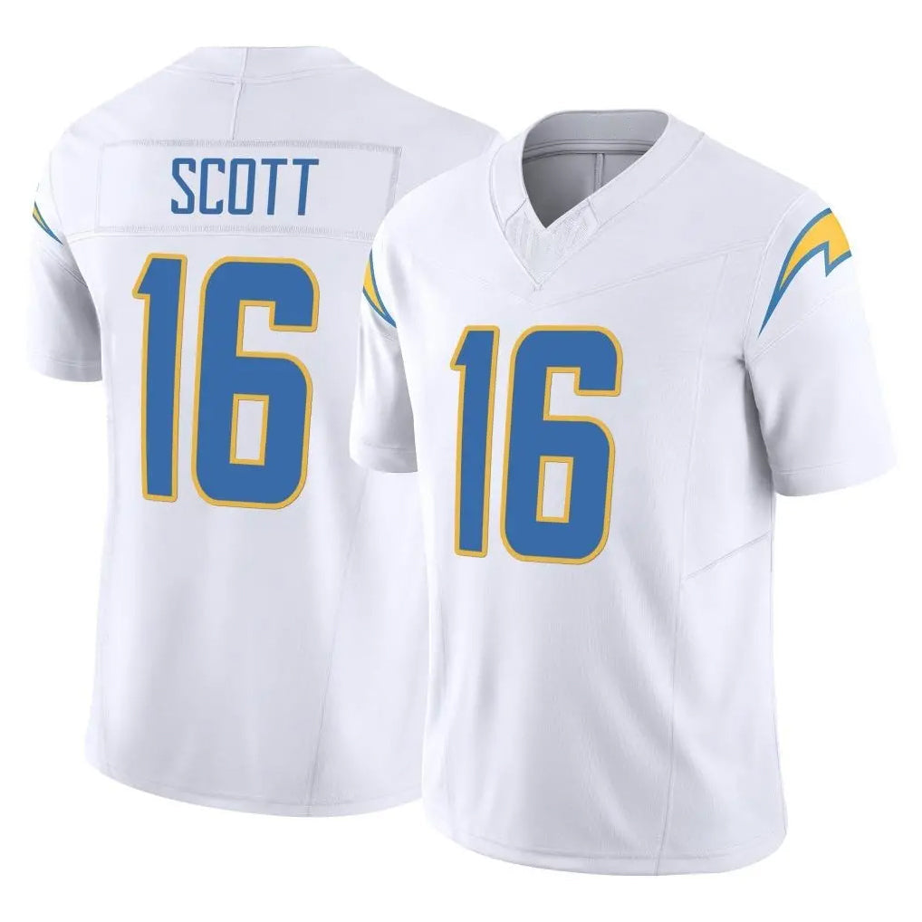 harde LA.Chargers #16 J.K. Scott Player White Limited Vapor F.U.S.E. Home Game Stitched Jerseys