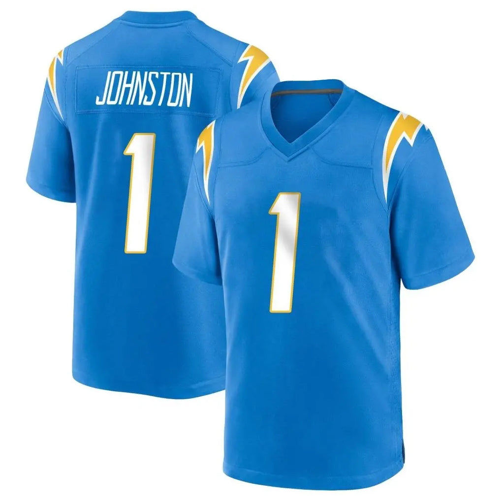 harde LA.Chargers #1 Quentin Johnston Player Blue Home Game Stitched Jerseys