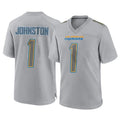 harde LA.Chargers #1 Quentin Johnston Player Gray Atmosphere Fashion Home Game Stitched Jerseys