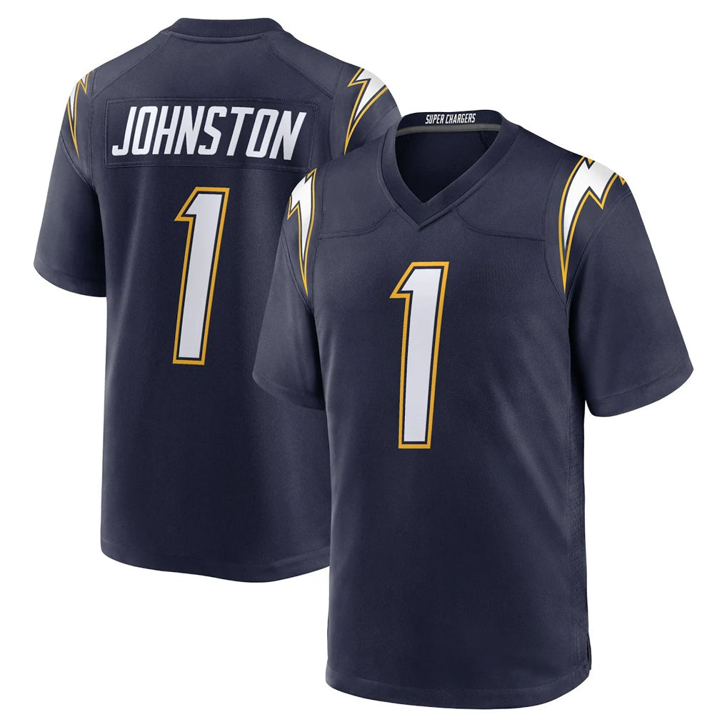 harde LA.Chargers #1 Quentin Johnston Player Navy Alternate Home Game Stitched Jerseys