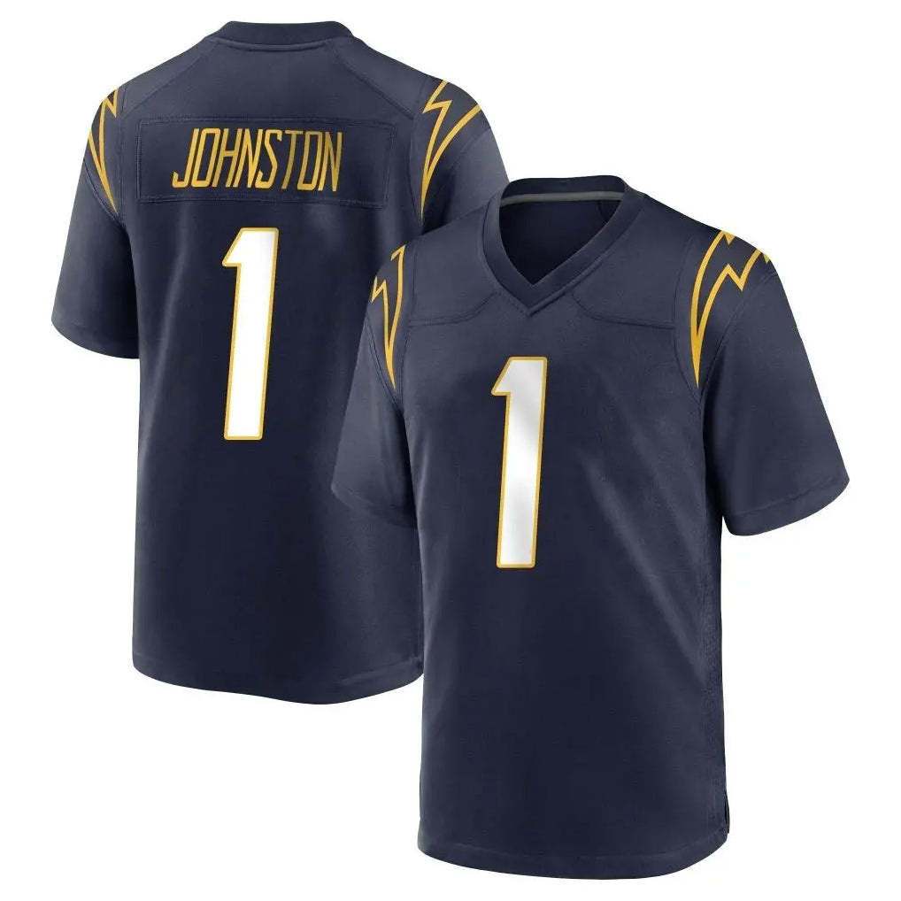 harde LA.Chargers #1 Quentin Johnston Player Navy Home Game Stitched Jerseys