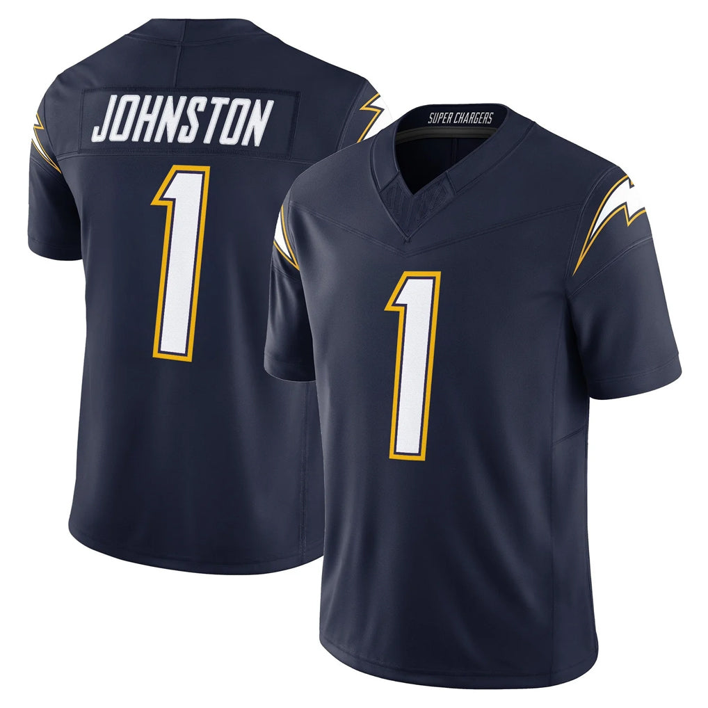 harde LA.Chargers #1 Quentin Johnston Player Navy Vapor F.U.S.E. Limited Home Game Stitched Jerseys