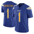 harde LA.Chargers #1 Quentin Johnston Player Royal Limited Color Rush Vapor Untouchable Home Game Stitched Jerseys