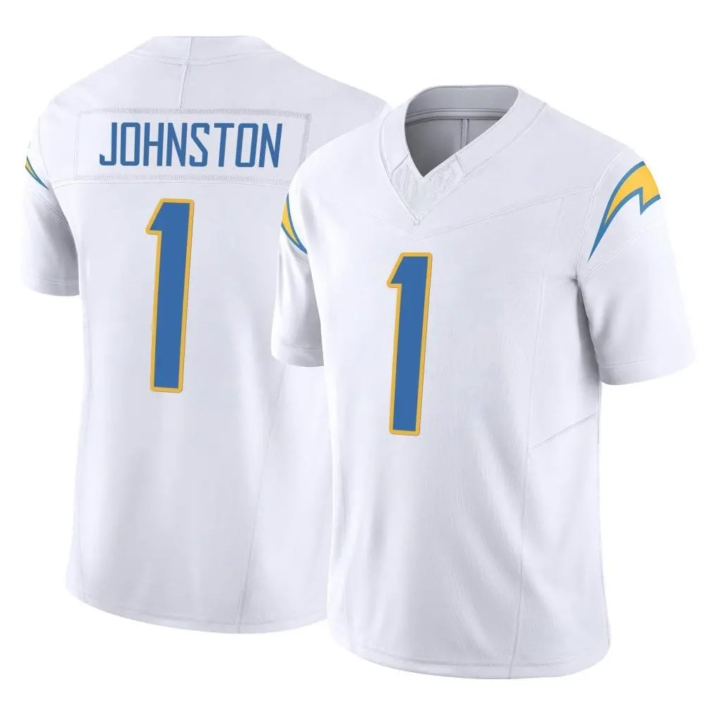 harde LA.Chargers #1 Quentin Johnston Player White Limited Vapor F.U.S.E. Home Game Stitched Jerseys