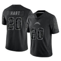 harde LA.Chargers #20 Cam Hart Player Black Limited Reflective Home Game Stitched Jerseys