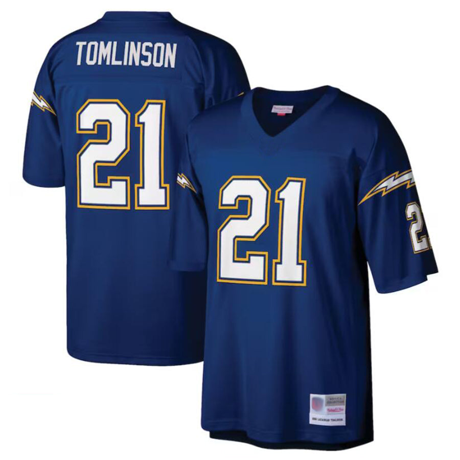 harde LA.Chargers #21 LaDainian Tomlinson Mitchell & Ness Navy Retired Player Legacy Replica Jersey Stitched Jersey
