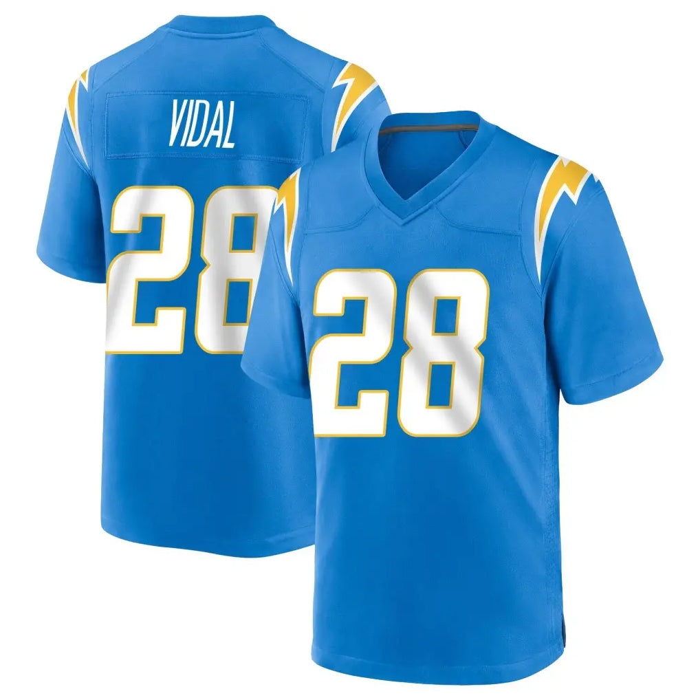 harde LA.Chargers #28 Kimani Vidal Player Blue Home Game Stitched Jerseys