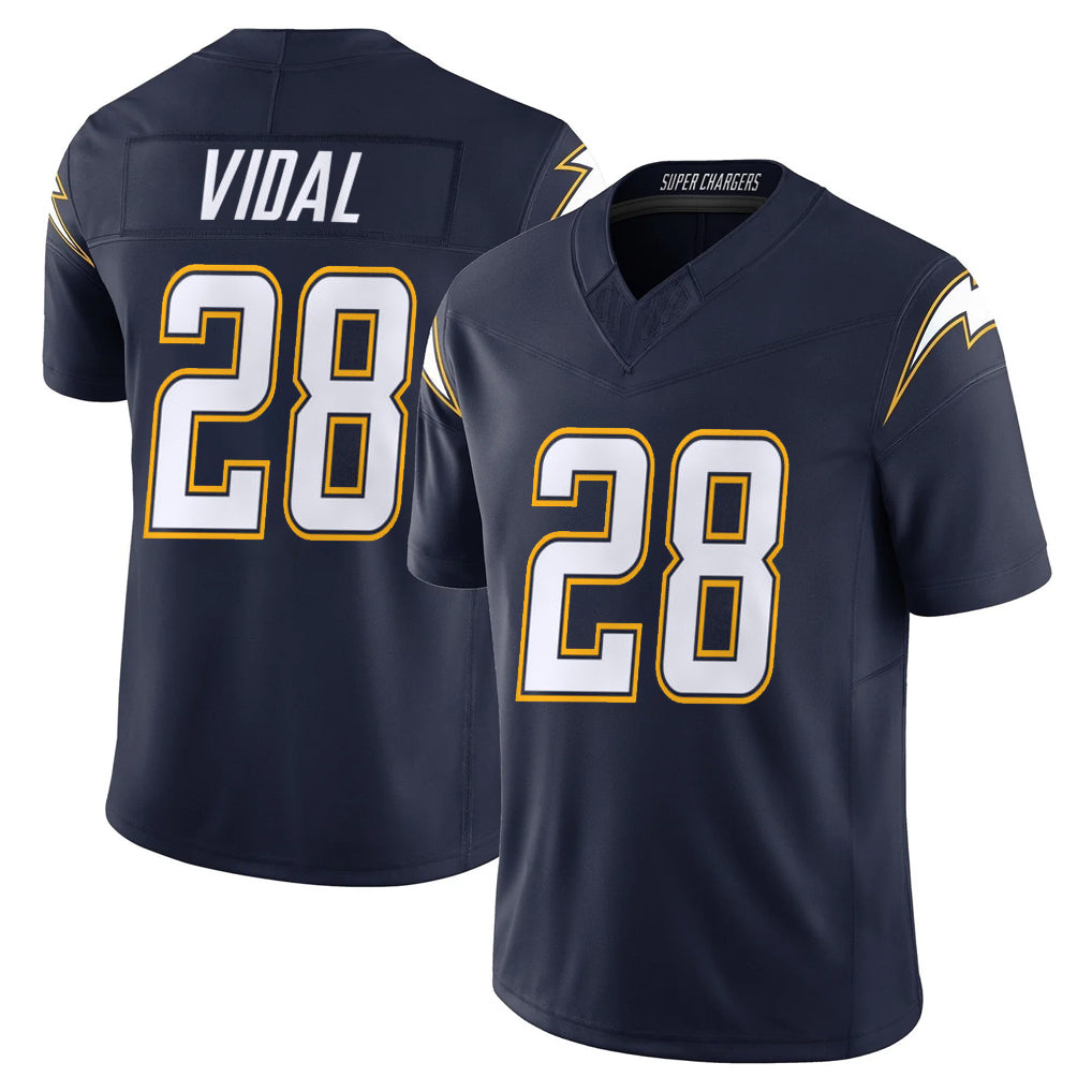 harde LA.Chargers #28 Kimani Vidal Player Navy Vapor F.U.S.E. Limited Home Game Stitched Jerseys