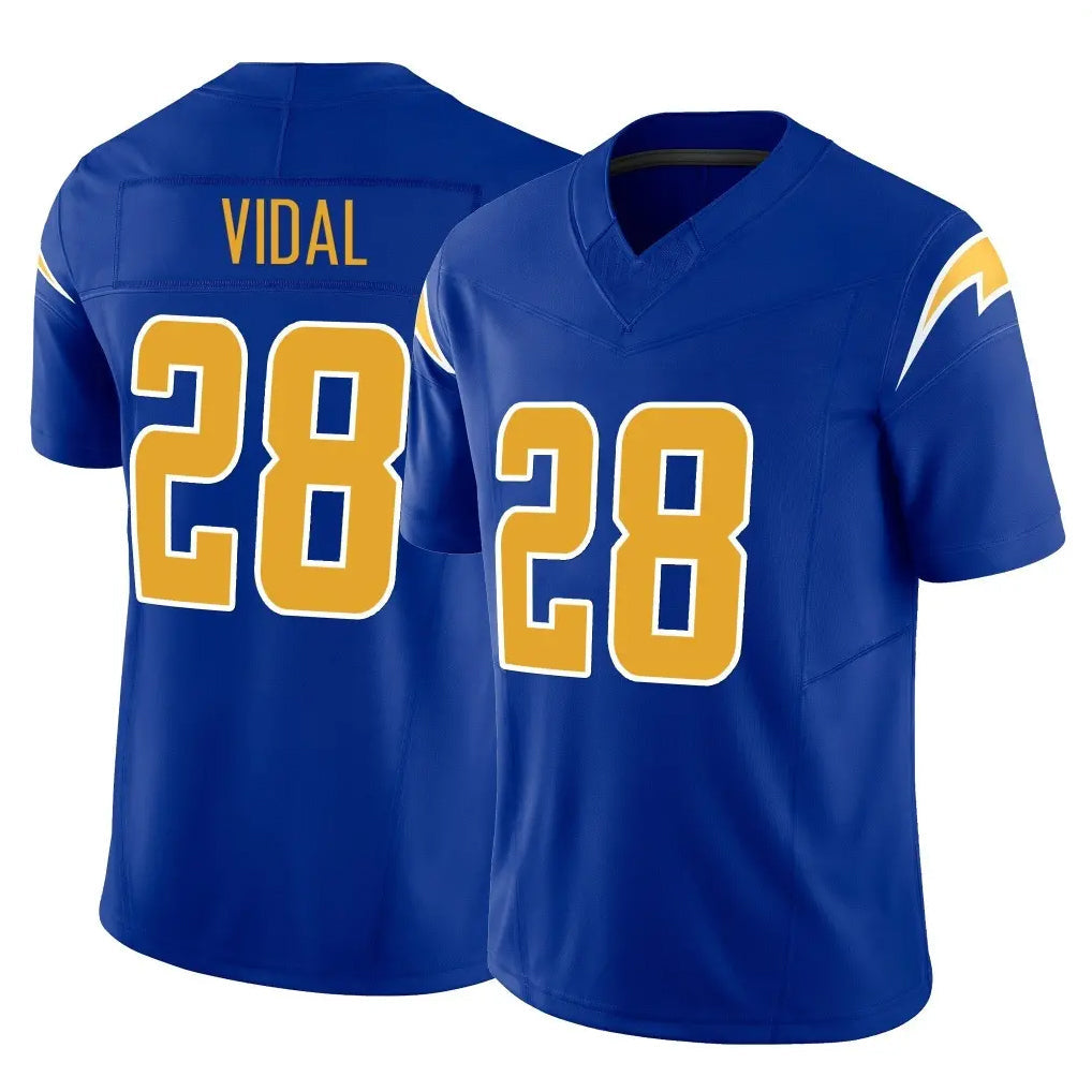 harde LA.Chargers #28 Kimani Vidal Player Royal Limited Vapor F.U.S.E. Home Game Stitched Jerseys