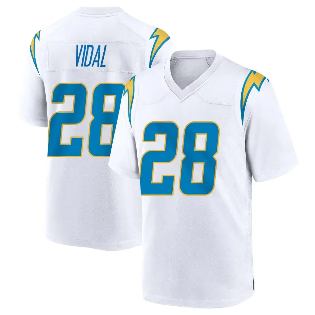 harde LA.Chargers #28 Kimani Vidal Player White Home Game Stitched Jerseys