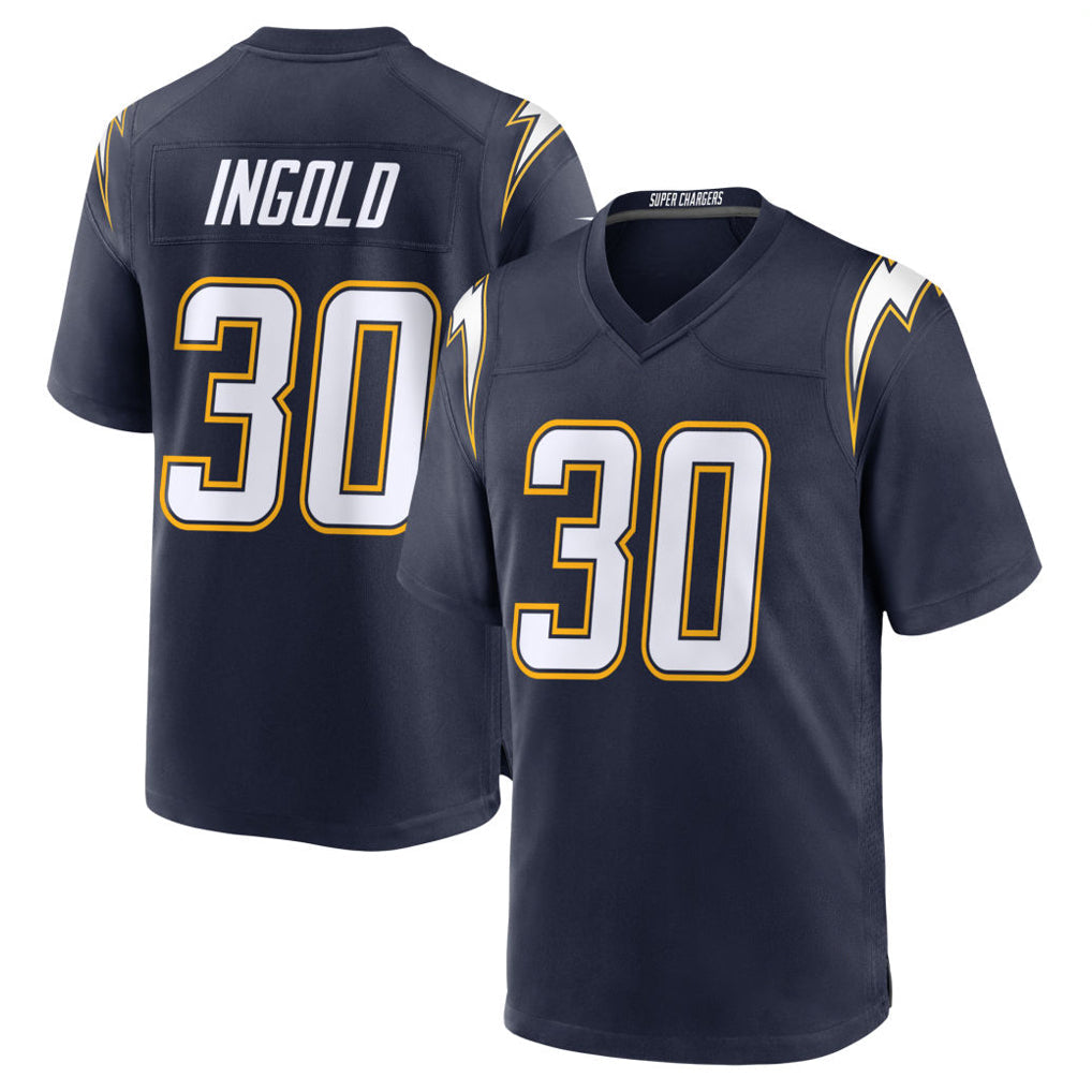 harde LA.Chargers #30 Alec Ingold Player Navy Alternate Home Game Stitched Jerseys