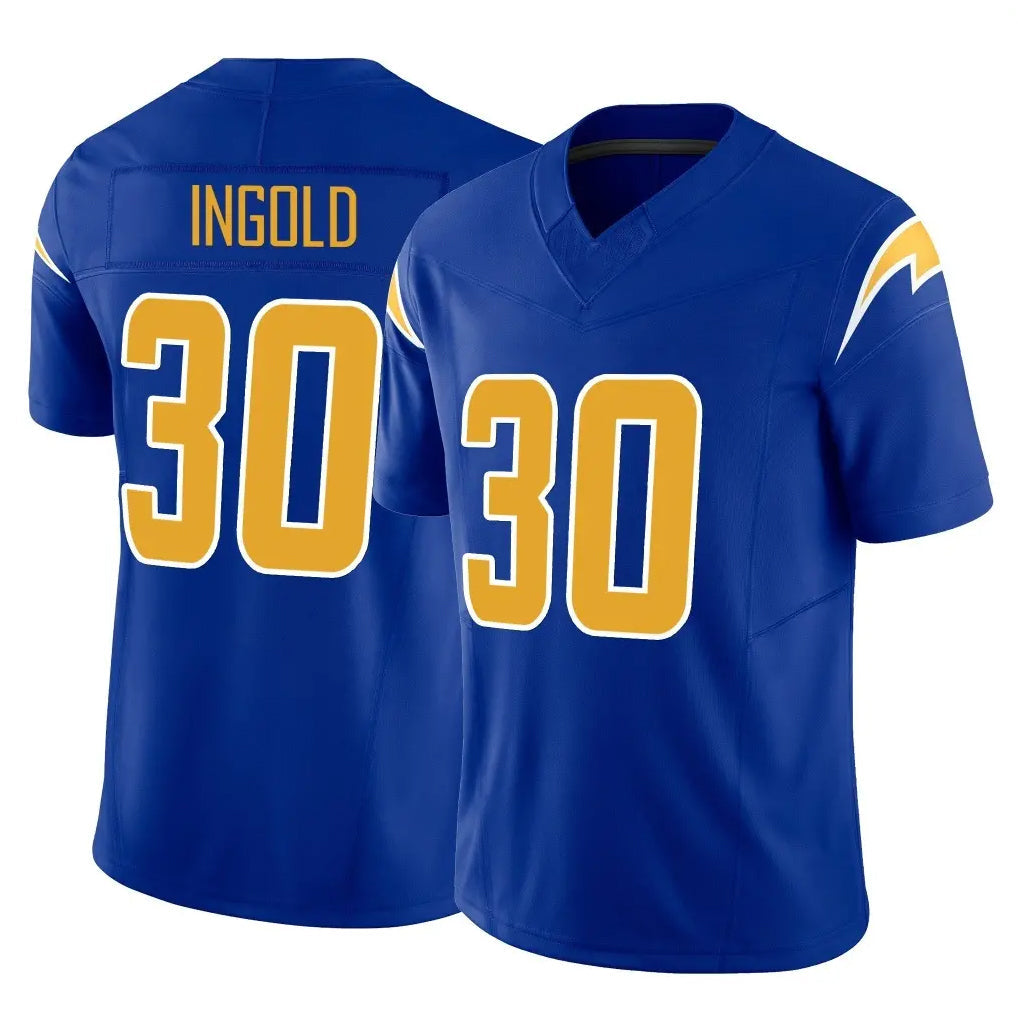 harde LA.Chargers #30 Alec Ingold Player Royal Limited Vapor F.U.S.E. Home Game Stitched Jerseys