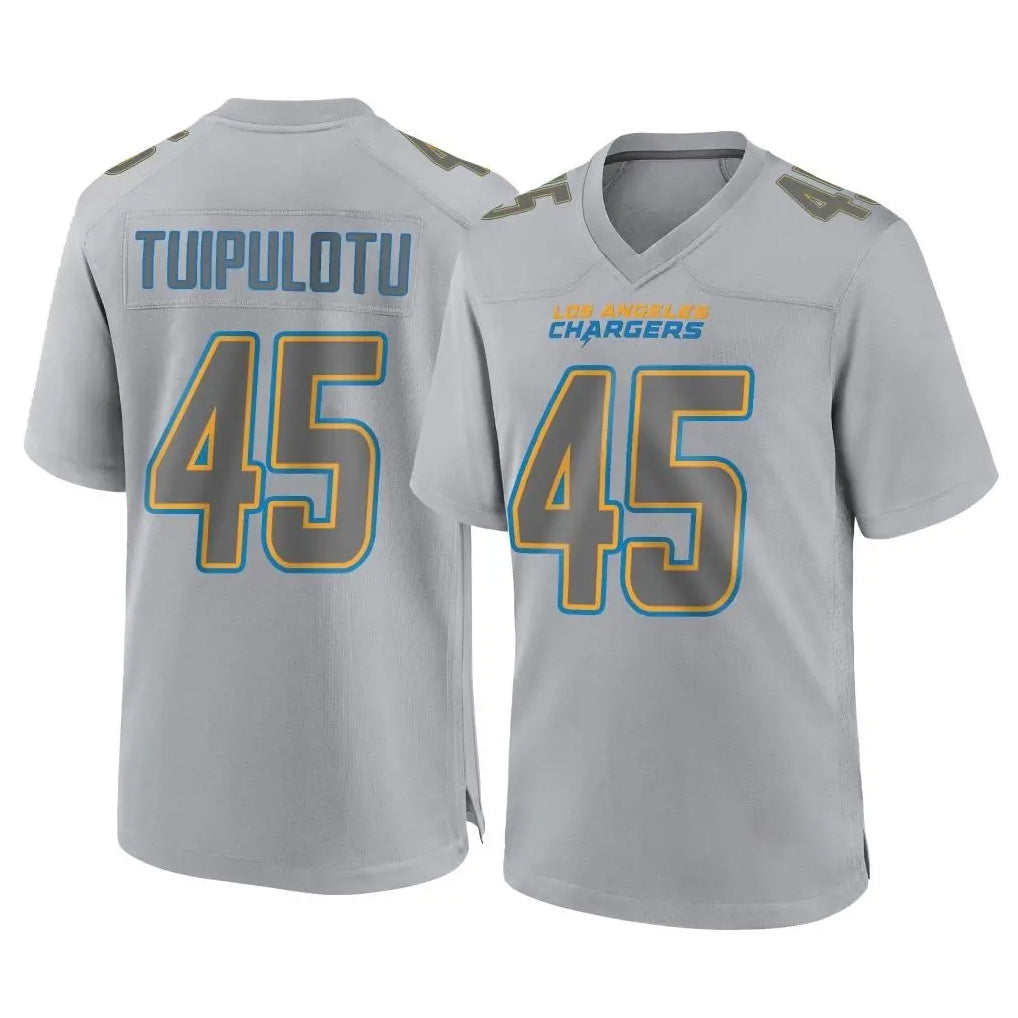 harde LA.Chargers #45 Tuli Tuipulotu Player Gray Atmosphere Fashion Home Game Stitched Jerseys