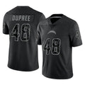 harde LA.Chargers #48 Bud Dupree Player Black Limited Reflective Home Game Stitched Jerseys