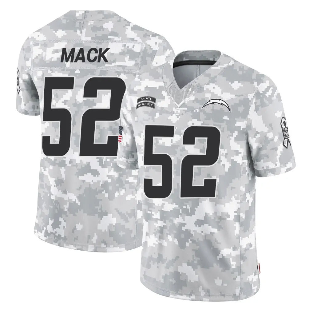 harde LA.Chargers #52 Khalil Mack Player Arctic Camo Salute To Service Limited Game Stitched Jerseys