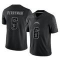 harde LA.Chargers #6 Denzel Perryman Player Black Limited Reflective Home Game Stitched Jerseys