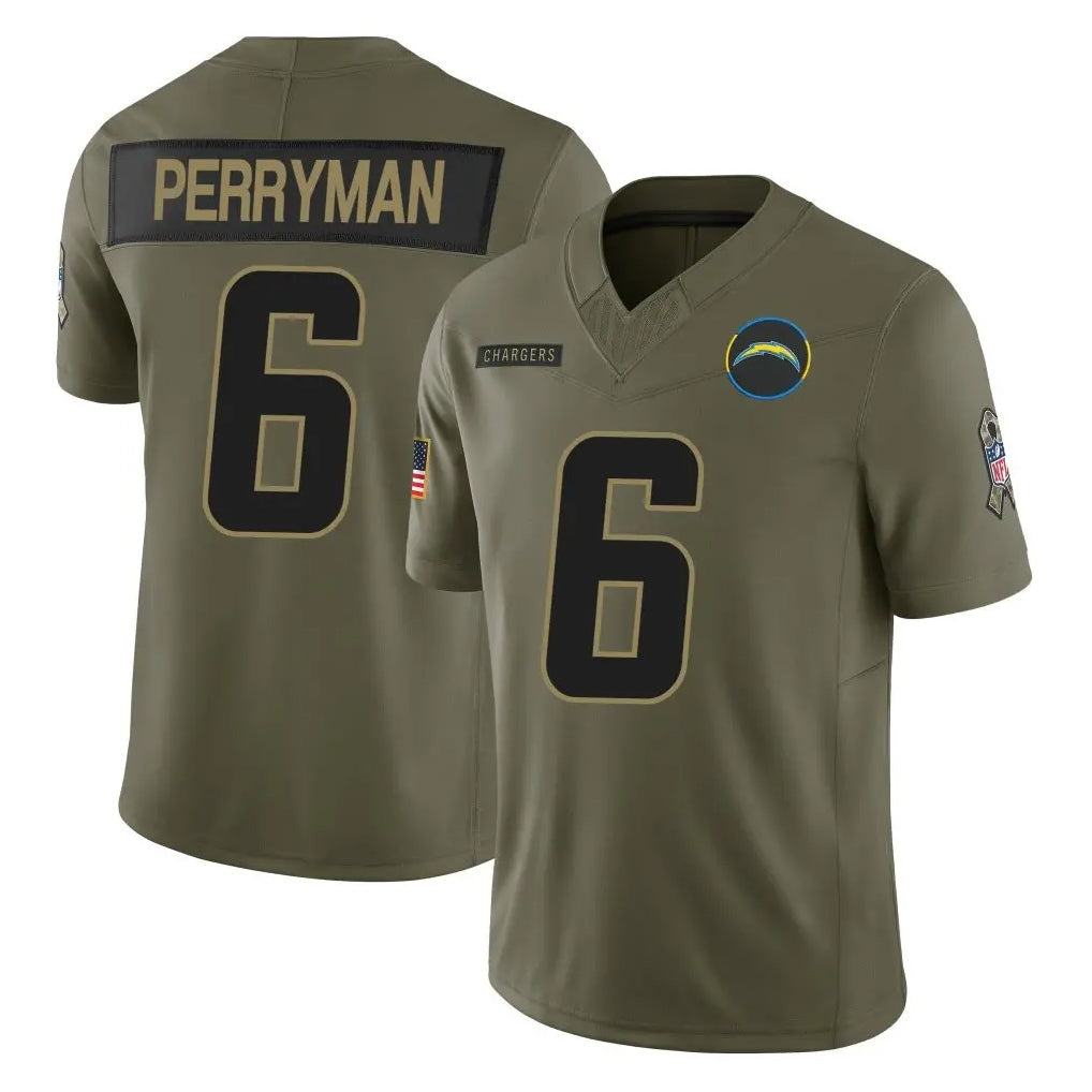 harde LA.Chargers #6 Denzel Perryman Player Olive 2025 Salute To Service Limited Game Stitched Jerseys