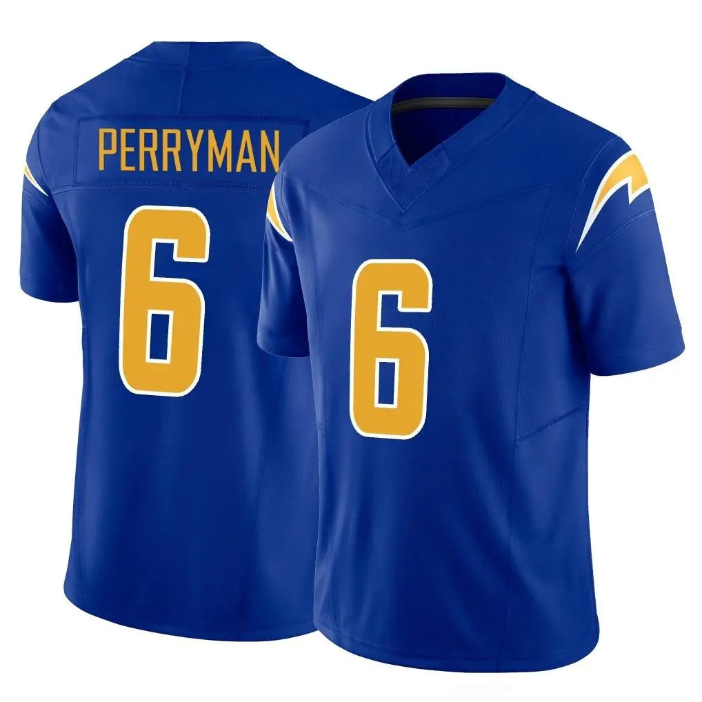 harde LA.Chargers #6 Denzel Perryman Player Royal Limited Vapor F.U.S.E. Home Game Stitched Jerseys