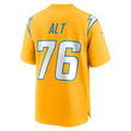 harde LA.Chargers #76 Joe Alt Gold Alternate Charger Power Game Player Stitched Jerseys