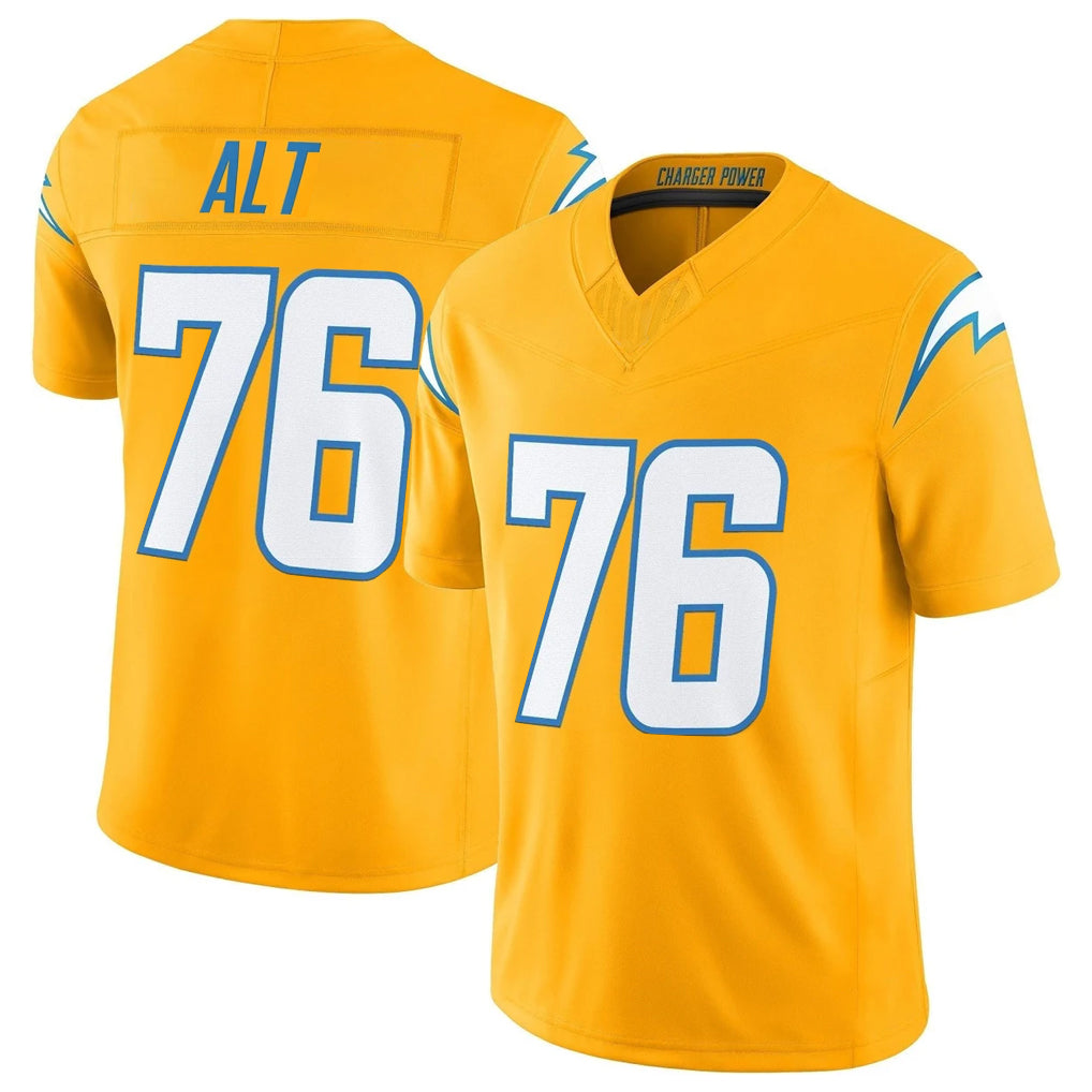harde LA.Chargers #76 Joe Alt Player Gold Limited Vapor F.U.S.E. Home Game Stitched Jerseys