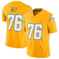 harde LA.Chargers #76 Joe Alt Player Gold Limited Vapor F.U.S.E. Home Game Stitched Jerseys