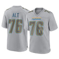 harde LA.Chargers #76 Joe Alt Player Gray Atmosphere Fashion Home Game Stitched Jerseys