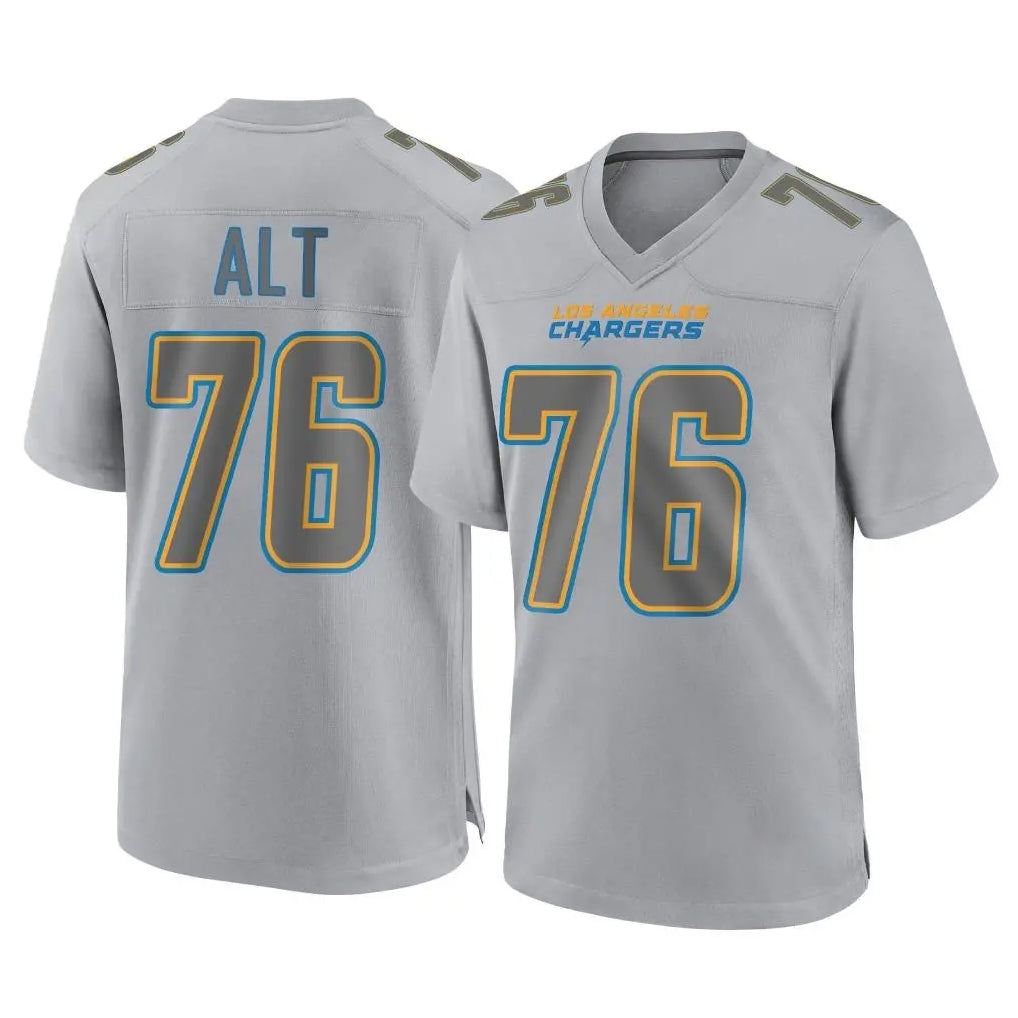 harde LA.Chargers #76 Joe Alt Player Gray Atmosphere Fashion Home Game Stitched Jerseys