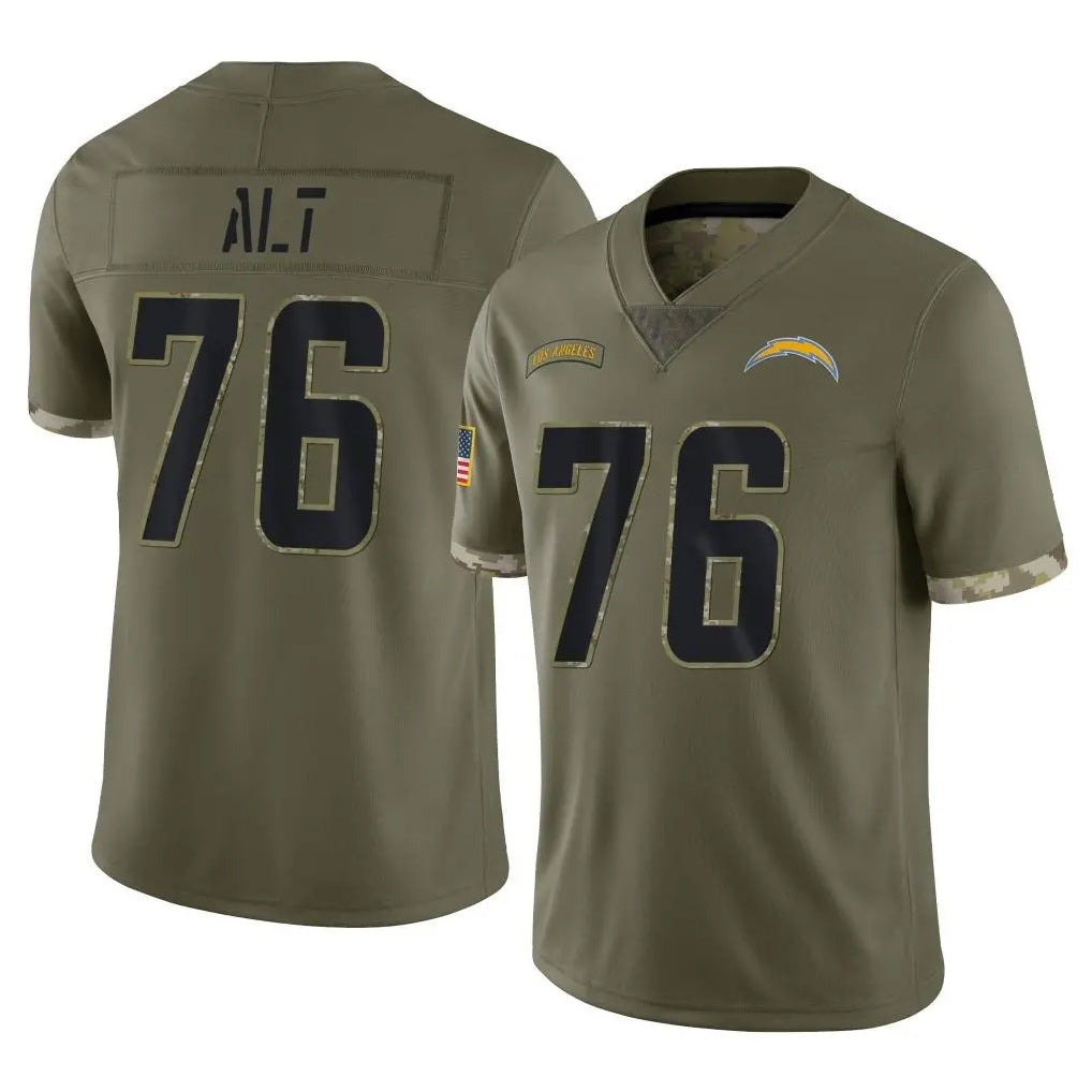 harde LA.Chargers #76 Joe Alt Player Olive Salute To Service Limited Stitched Jerseys