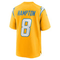 harde LA.Chargers #8 Omarion Hampton Gold Alternate Charger Power Game Player Stitched Jerseys